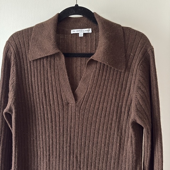 The Cashmere Project Brown Rib Knit Dress L - Picture 4 of 9